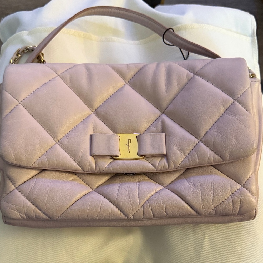 Salvatore Ferragamo pink quilted leather crossbody bag